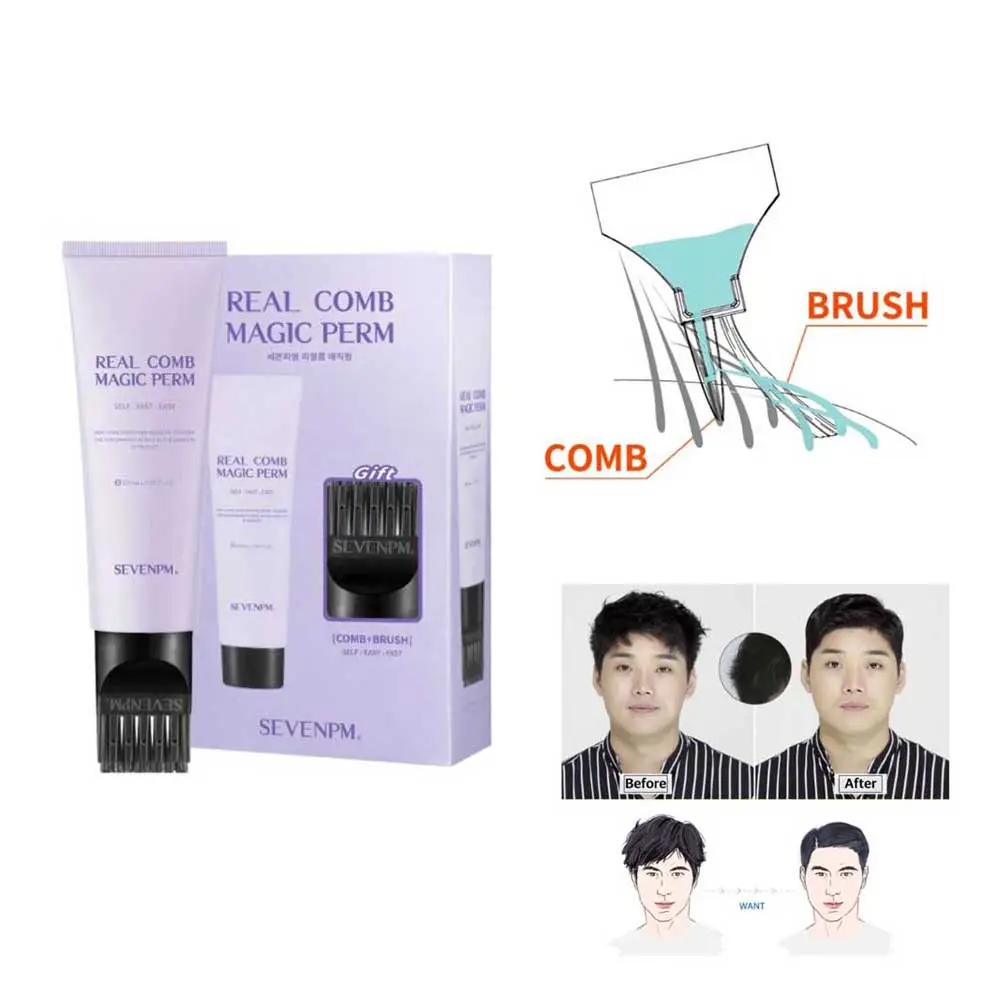 Korean hot selling Convenient and easy to use home-care hair care product, Sevenpm Real Comb Magic Down Perm