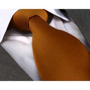 Mustard Plain Tie Pocket Square <b>Cufflink</b> Set with Tie Clip Gift PU Leather <b>Box</b> Included - Product Image 4