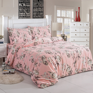 Chất Lượng Cao Hiện Đại 300TC Hoa In Duvet Cover Set 2 Gối Bao Gồm Mềm Chải Sợi Nhỏ Thân Thiện Với Môi Biểu Tượng Tùy Chỉnh Cho - Product Image 1