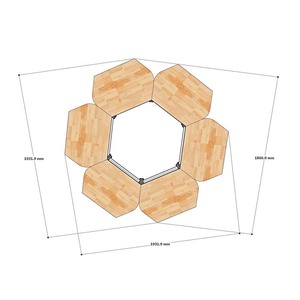Juego de Mesa de Salón Moderno con Madera Natural y Patas de Hierro (PSD035) - Product Image 5