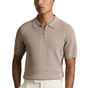 Chemises polo de haute qualité 2026, épaules tombantes, coupe décontractée, rayures contrastées, rugby, coton ample, chemises polo décontractées avec MOQ faible - Product Image 1