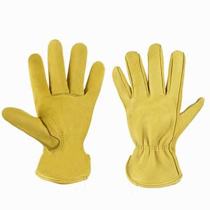 Guantes DE TRABAJO DE SEGURIDAD DE CUERO ecológicos transpirables de agarre firme con longitud de muñeca para uso diario y al aire libre en las cuatro estaciones - Product Image 5