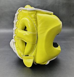 Protector de Cabeza de Boxeo Integral Amarillo de Alta Calidad, Cómodo, de Cuero Genuino, para Entrenamiento, Modelo MS-HG-28 - Product Image 4