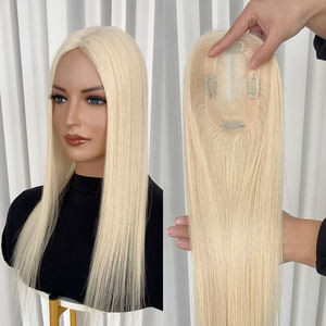 Topper de Cabello Natural Fácil de Usar, Base Mono 3x5.5 con Clips para Mujeres con Pérdida de Cabello, Cabello Humano Europeo Sin Procesar - Product Image 1