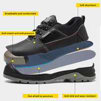 Bottes de sécurité professionnelles pour le soudage, pour hommes, avec embout en acier, anti-perforation, antidérapantes, en cuir PU, chaussures de travail TG-002