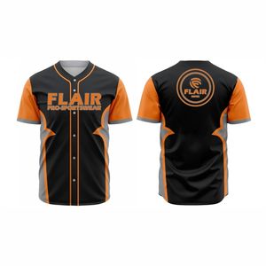 Maillots de softball et de baseball personnalisables de grande taille en polyester respirant à col rond avec imprimé uni par sublimation - Product Image 1