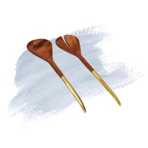 Ensemble de couverts à salade en bois de luxe avec détails en émail, idéal pour la maison, les restaurants, les fêtes et la décoration de mariage - Product Image 6