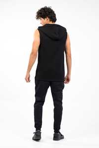Manufacturer Supply Custom US Size 2026 Summer Streetwear Tank Top for <b>Men</b> <b>Sleeveless</b> Thermal <b>Hoodies</b> 100% Cotton Blends by Ako - Product Image 4