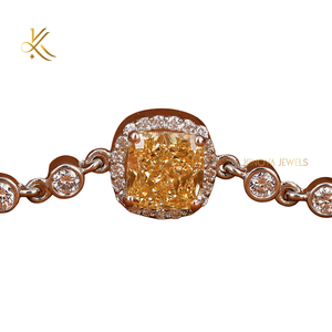 กำไลเทนนิสเพชรแล็บ 14KT ทองคำแท้ ดีไซน์กำไลล่าสุด เรียบหรู ทันสมัย เครื่องประดับสำหรับผู้หญิง ของขวัญ - Product Image 1