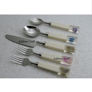 New Arrival latest Design Stainless Steel Flatware Set With Resin Handle Cutlery Set Spoon <b>Fork</b> <b>Knife</b> Tableware Flatware Set - Product Image 1