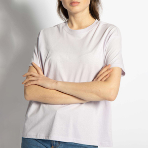 Nouveau 2025 col rond femmes Slim T-Shirt femmes en vrac impression personnalisée plaine été femmes T-Shirts OEM Service Design personnalisé - Product Image 5