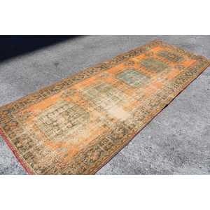 พรมขนาด 4.1x11.2 ฟุต, พรมตุรกี, พรมโมร็อกโกขนสัตว์สีส้มวินเทจ - Product Image 2