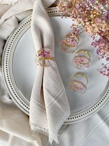 Anneaux de serviette en résine, restaurant, mariage, fête, décoration de table, fabrication artisanale, anneaux de serviette en résine personnalisés - Product Image 4
