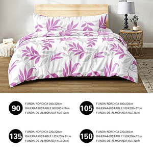 Set copripiumino moderno floreale in poliestere 100% a 3 pezzi con copripiumino, lenzuolo con angoli e federa - Product Image 5