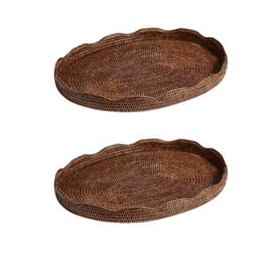 Nouvelle arrivée plateau de service en rotin fabriqué à la main Design Unique pour décor de cuisine et fête utiliser pas cher prix en gros du Vietnam - Product Image 2