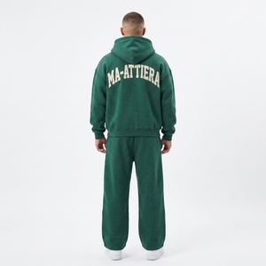 Ensemble survêtement homme personnalisé : sweat à capuche zippé épais et pantalon de jogging large - Product Image 2