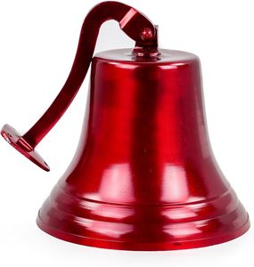 Campana de aluminio fundido Premium del barco NÁUTICO DE LA Marina | Regalos de decoración de guardería (3 pulgadas, rojo) - Product Image 1