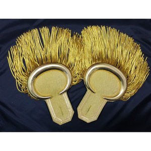 Charreteras de hombro doradas de nailon de alta calidad con accesorio de Banda de Marcha amarilla con flecos - Product Image 5