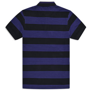 100% algodón de alta calidad respetuoso con el medio ambiente informal para hombre para Polo diseño de patrón sólido con estilo de piqué de rayas negras - Product Image 4