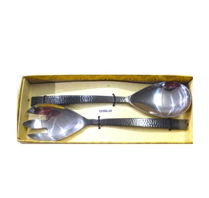 Outil de service à salade en métal avec logo personnalisé en acier inoxydable et poignée en laiton pour la cuisine à domicile avec ensemble d'emballage élégant - Product Image 5