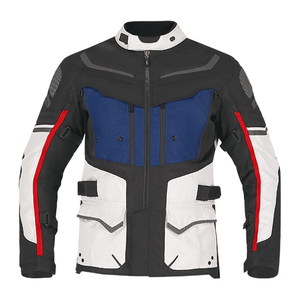Ride Protecting Gris Blanc Noir Imperméable Coupe-Vent D'été Textile Cordura Moto Veste Aventure Touring Hommes - Product Image 3