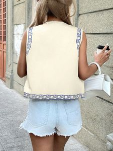 Women's Hand Embroidered Suzani Canvas Button Finished <b>Quilted</b> <b>Waistcoat</b> Vest Vintage Look Short Jackets Autumn Winter Full - Product Image 5