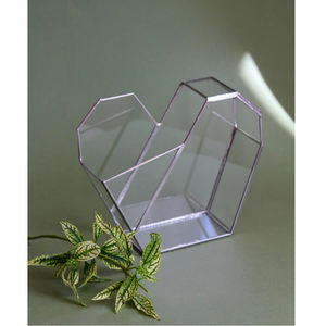 Producto más vendido, cristal transparente recubierto de polvo negro, decoración en forma de corazón, jarrón de cristal, terrario, jardín, decorativo, tamaño personalizado - Product Image 2