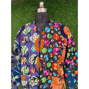 Coton indien Vintage matelassé Kantha veste ouzbek Suzani brodé à la main manteau d'hiver unisexe fête porter veste à la main Gudri - Product Image 2