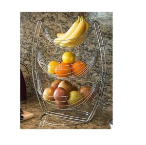 Cesta de Almacenamiento de Frutas o Verduras de Metal con Recubrimiento de Polvo Negro para Uso en la Cocina del Hogar, Tendencia Actual - Product Image 2