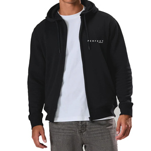 OEM custom design <b>black</b> color <b>zipper</b> <b>hoodie</b> 100% Cotton Pullover for Men with Custom Logo Print all Sizes Winter Streetwears - Product Image 1