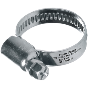 Hose <b>Clamp</b> 16-27mm W1 9mm Band Width 50 Pack SST Material - Product Image 3