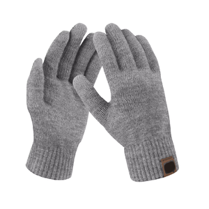 Gants en laine tricotés pour écran tactile, couleur jaune, pour l'hiver, longueur poignet, fabriqués au Bangladesh - Product Image 3