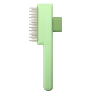 Cepillo de depilación de mascotas autolimpiante de un clic con pasadores de acero inoxidable y mango ergonómico para un aseo y baño convenientes - Product Image 1