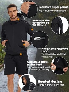 Veste coupe-vent pour hommes manches longues fermeture éclair légère imperméable coupe ajustée camouflage pour les sports de plein air - Product Image 6