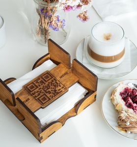 <b>Rustic</b> vintage wooden napkin holder for wedding party <b>dining</b> <b>table</b> kitchen restaurant <b>farmhouse</b> eco friendly decorative - Product Image 4