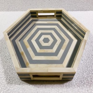 Latest Mother of Pearl inlay tray Bone inlay Serving Tray Floral and Bone Inlay Tray For <b>Kitchen</b> <b>Decor</b> by lametierartz - Product Image 4