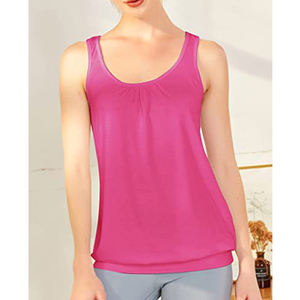 Camiseta sin mangas de algodón para mujer, camiseta informal básica de entrenamiento, camiseta sin mangas para gimnasio y yoga - Product Image 3