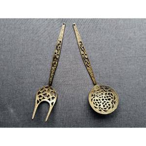 Ensemble de serveurs à salade métalliques élégants, d'excellente qualité avec la dernière conception, nouvel arrivage d'outils à salade - Product Image 1