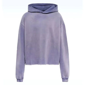 Ropa de calle para hombre, 400GSM sudadera con cremallera, diseño bordado de rizo de algodón pesado lavado ácido Vintage personalizado - Product Image 1