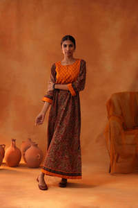 Summer Cotton Printed Red <b>Kaftan</b> Three Quarter Elegant Best Collection for Women Long Kurtis - Product Image 3