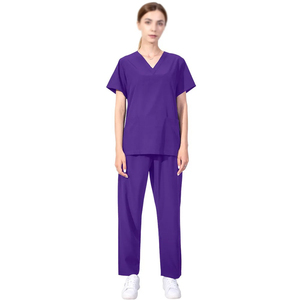 Conjunto de exfoliación tejida para mujer Spa Doctor-Uniformes quirúrgicos de enfermería Top y pantalón clínico transpirable con color personalizado - Product Image 4