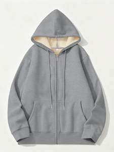 Sweat-shirt à capuche personnalisé pour femme, sweat-shirt décontracté à fermeture éclair, coupe ample, imprimé, hauts imprimés, sweat-shirt en polaire sherpa d'hiver à fermeture éclair pour femme - Product Image 4