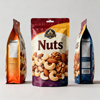 Sachet refermable personnalisé imprimé numériquement de qualité alimentaire pour snacks, noix, amandes, noix de cajou – Emballage réutilisable