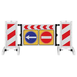 Barrière de sécurité pliable flexible et poteau de signalisation 236 x 110 mm en acier et PVC pour la gestion du trafic aéroportuaire et routier - Product Image 1