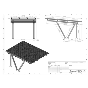 Carport Solaire en Aluminium – incluant 9 Modules PV Full Black, anthracite, 4kWp - Product Image 5