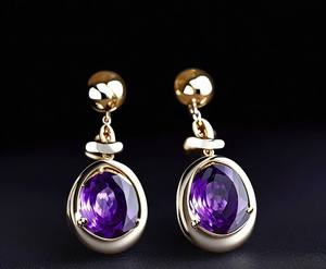 Pendientes exclusivos de piedras preciosas de amatista azul, Plata de Ley 925, chapada en oro forma ovalada, joyería de gota de moda - Product Image 5