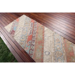 Tapis de 2,8 x 8,2 pieds, tapis turc vintage, tapis bleu patchwork - Product Image 3