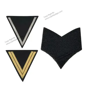 Écusson Tressé Chevron Or/Argent Épaule Tresse Française Badge Chevron Vente en Gros - Product Image 1