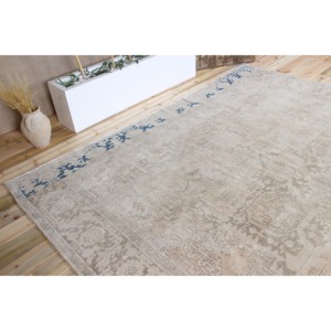 พรมวินเทจขนาดใหญ่พิเศษ 9.8x12.4 ฟุต พรมตุรกี พรมขนสัตว์ลายเรขาคณิตสีเบจน้ำตาล - Product Image 5