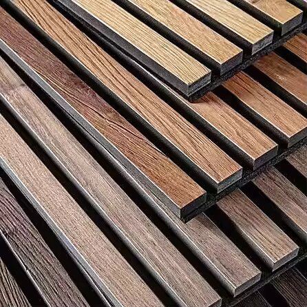 Modern Interior Acoustic Panels with Rubber/Pine Wood Polyester Felt Graphic Design Solid Wood MDF Material for Hotels Villas